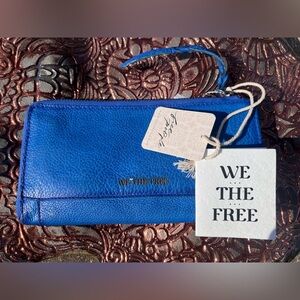 NWT Free People We The free Emerson Blue Leather  Wallet